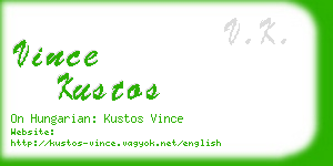 vince kustos business card